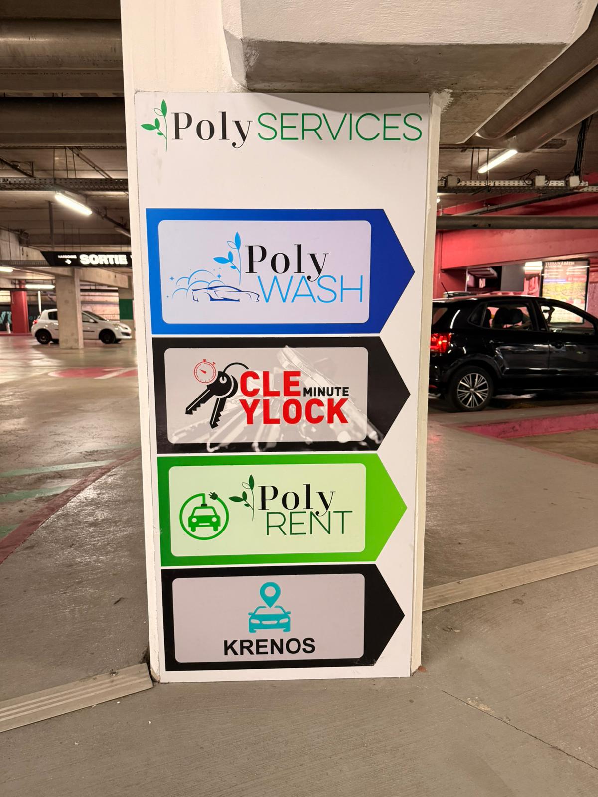 Panneau directionnel Poly Services